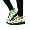 Cream And Emerald Polka Dot Women's Sneakers-grizzshop