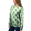 Cream And Emerald Polka Dot Women's Sweatshirt-grizzshop