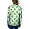 Cream And Emerald Polka Dot Women's Sweatshirt-grizzshop