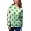 Cream And Emerald Polka Dot Women's Sweatshirt-grizzshop