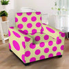 Cream And Pink Polka Dot Armchair Cover-grizzshop