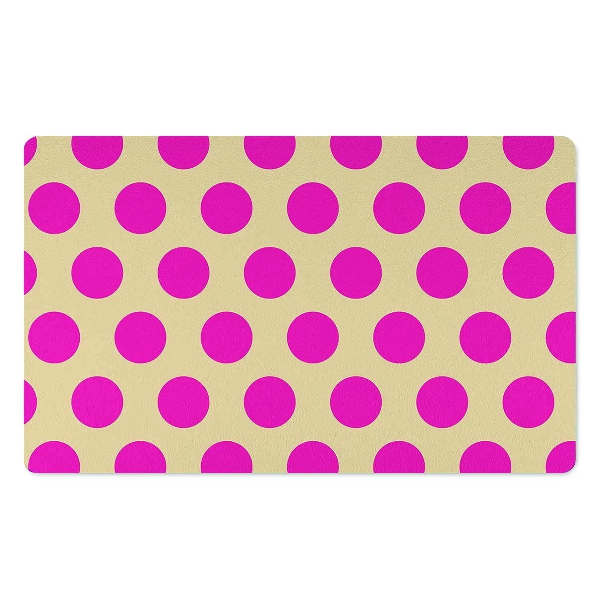 Cream And Pink Polka Dot Door Mat-grizzshop