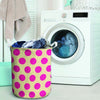 Cream And Pink Polka Dot Laundry Basket-grizzshop