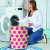 Cream And Pink Polka Dot Laundry Basket-grizzshop