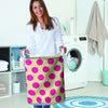 Cream And Pink Polka Dot Laundry Basket-grizzshop