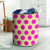 Cream And Pink Polka Dot Laundry Basket-grizzshop