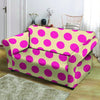 Cream And Pink Polka Dot Loveseat Cover-grizzshop