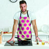 Cream And Pink Polka Dot Men's Apron-grizzshop