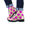 Cream And Pink Polka Dot Men's Boots-grizzshop