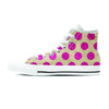 Cream And Pink Polka Dot Men's High Top Shoes-grizzshop