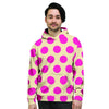 Cream And Pink Polka Dot Men's Hoodie-grizzshop