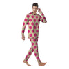 Cream And Pink Polka Dot Men's Pajamas-grizzshop