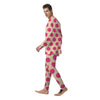 Cream And Pink Polka Dot Men's Pajamas-grizzshop