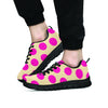 Cream And Pink Polka Dot Men's Sneakers-grizzshop