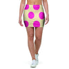 Cream And Pink Polka Dot Mini Skirt-grizzshop