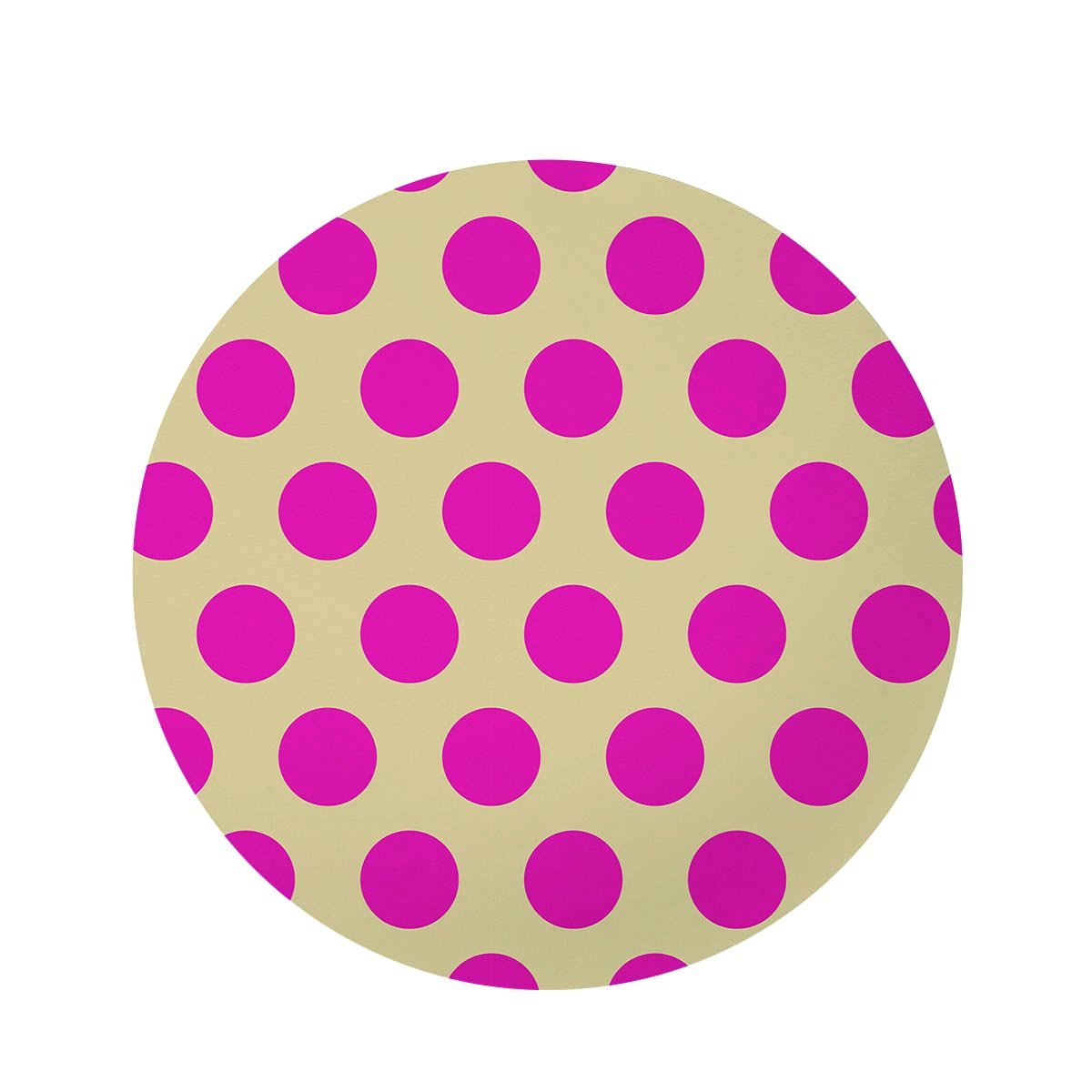 Cream And Pink Polka Dot Round Rug-grizzshop