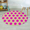 Cream And Pink Polka Dot Round Rug-grizzshop