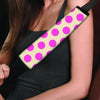 Cream And Pink Polka Dot Seat Belt Cover-grizzshop