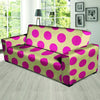 Cream And Pink Polka Dot Sofa Cover-grizzshop