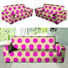 Cream And Pink Polka Dot Sofa Cover-grizzshop