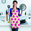 Cream And Pink Polka Dot Women's Apron-grizzshop