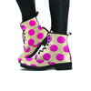 Cream And Pink Polka Dot Women's Boots-grizzshop