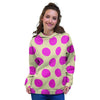 Cream And Pink Polka Dot Women's Hoodie-grizzshop