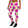 Cream And Pink Polka Dot Women's Joggers-grizzshop