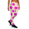 Cream And Pink Polka Dot Women's Joggers-grizzshop