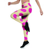 Cream And Pink Polka Dot Women's Leggings-grizzshop