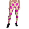 Cream And Pink Polka Dot Women's Leggings-grizzshop