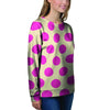 Cream And Pink Polka Dot Women's Sweatshirt-grizzshop