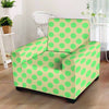 Cream And Teal Polka Dot Armchair Cover-grizzshop