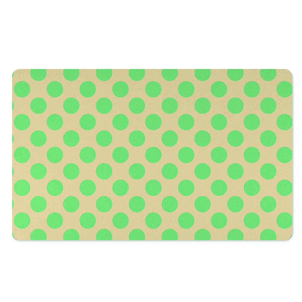 Cream And Teal Polka Dot Door Mat-grizzshop