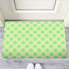 Cream And Teal Polka Dot Door Mat-grizzshop