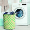 Cream And Teal Polka Dot Laundry Basket-grizzshop