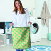 Cream And Teal Polka Dot Laundry Basket-grizzshop