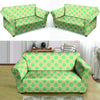 Cream And Teal Polka Dot Loveseat Cover-grizzshop