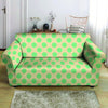 Cream And Teal Polka Dot Loveseat Cover-grizzshop