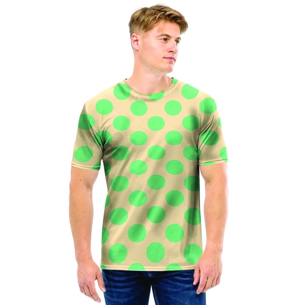 Cream And Teal Polka Dot Men T Shirt-grizzshop