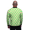 Cream And Teal Polka Dot Men's Bomber Jacket-grizzshop