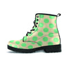 Cream And Teal Polka Dot Men's Boots-grizzshop