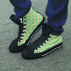 Cream And Teal Polka Dot Men's High Top Shoes-grizzshop