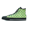 Cream And Teal Polka Dot Men's High Top Shoes-grizzshop