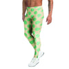 Cream And Teal Polka Dot Men's Leggings-grizzshop