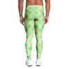 Cream And Teal Polka Dot Men's Leggings-grizzshop