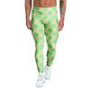 Cream And Teal Polka Dot Men's Leggings-grizzshop