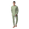 Cream And Teal Polka Dot Men's Pajamas-grizzshop