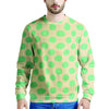 Cream And Teal Polka Dot Men's Sweatshirt-grizzshop