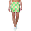 Cream And Teal Polka Dot Mini Skirt-grizzshop